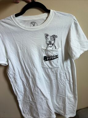 White 'Pocket Pittie' Dog Graphic Pocket Tee by Bark & Co.